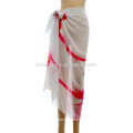 Fashion ladies printed stripe polyester chiffon sarong pareo